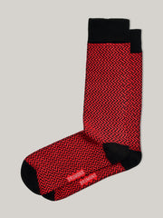 Red & Black Zig-Zag Cotton Socks