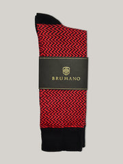 Red & Black Zig-Zag Cotton Socks