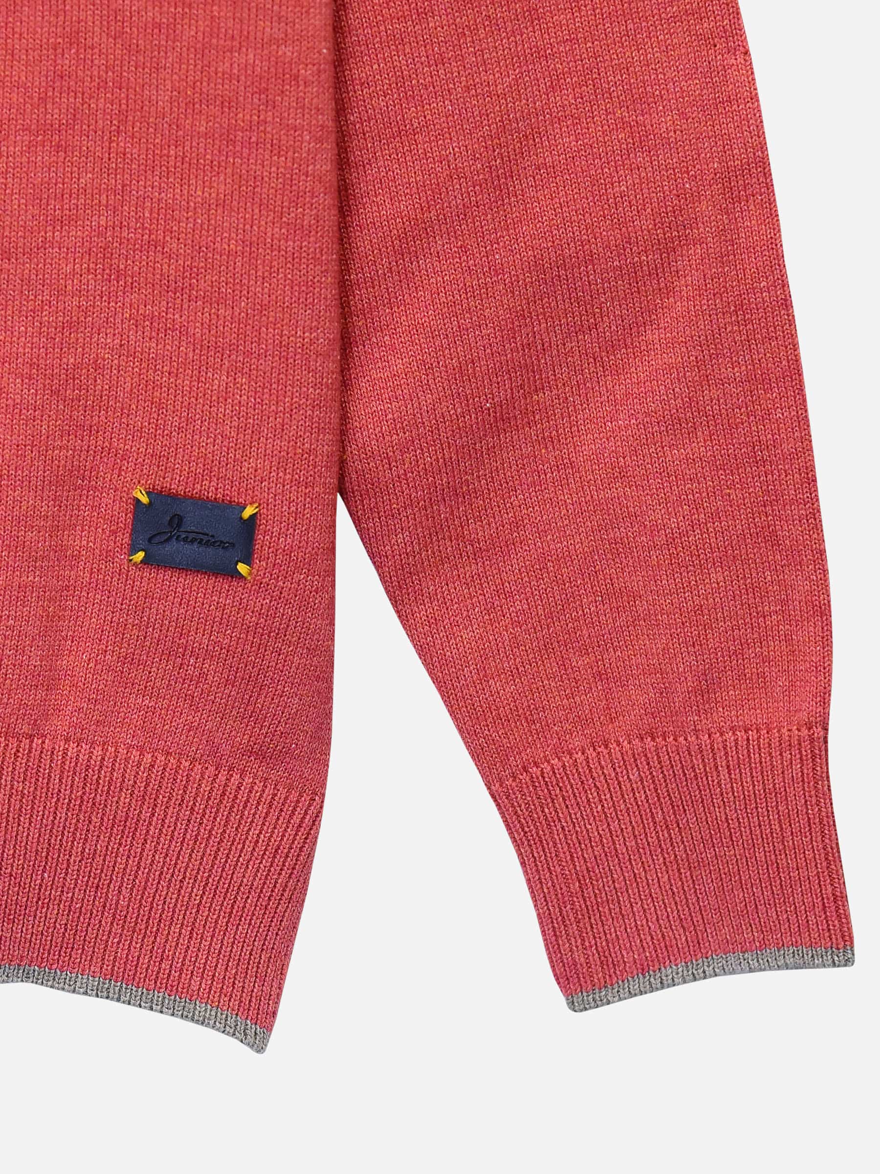 Red Casual V-Neck Sweater