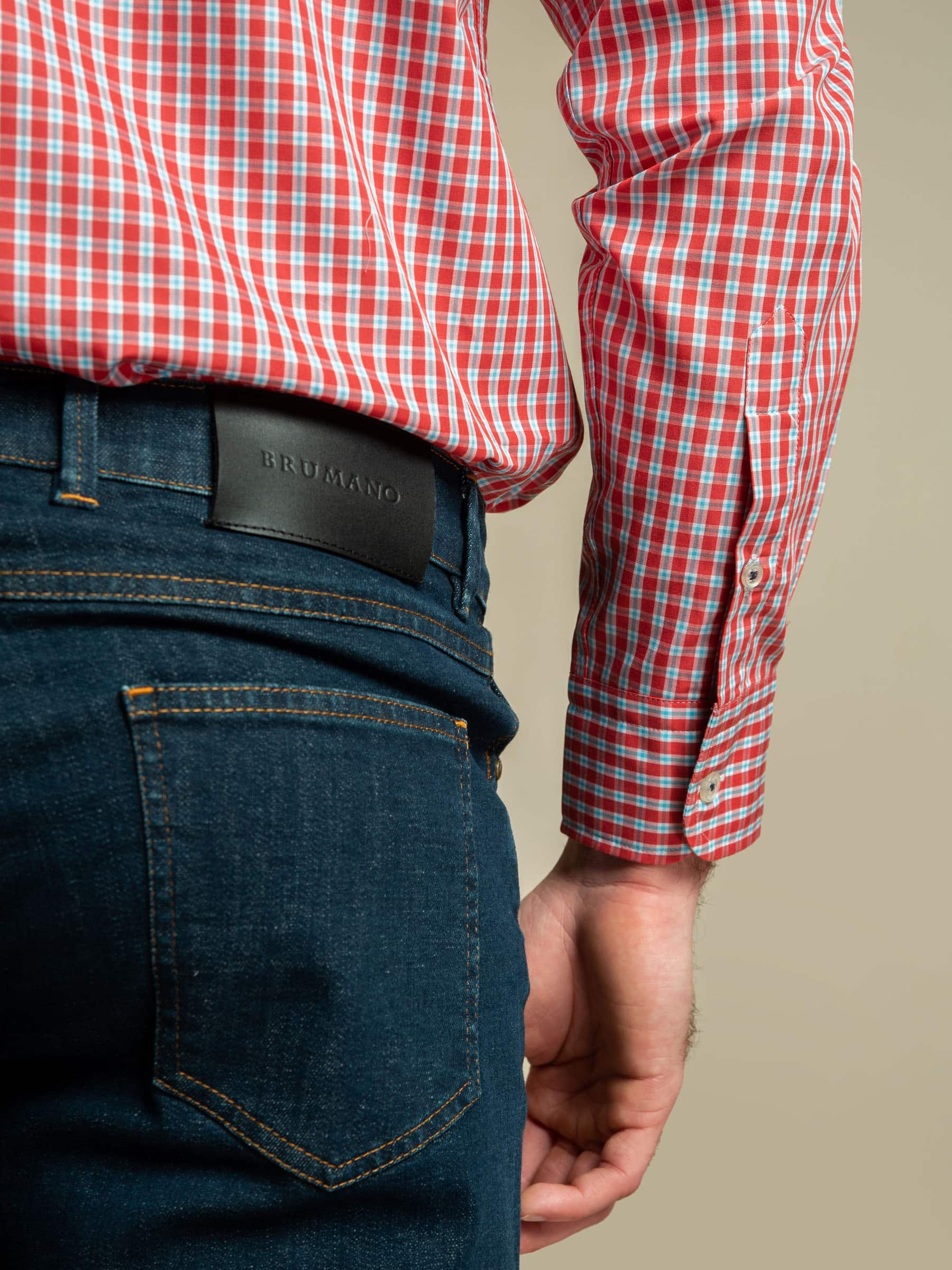 Red Gingham Poplin Shirt