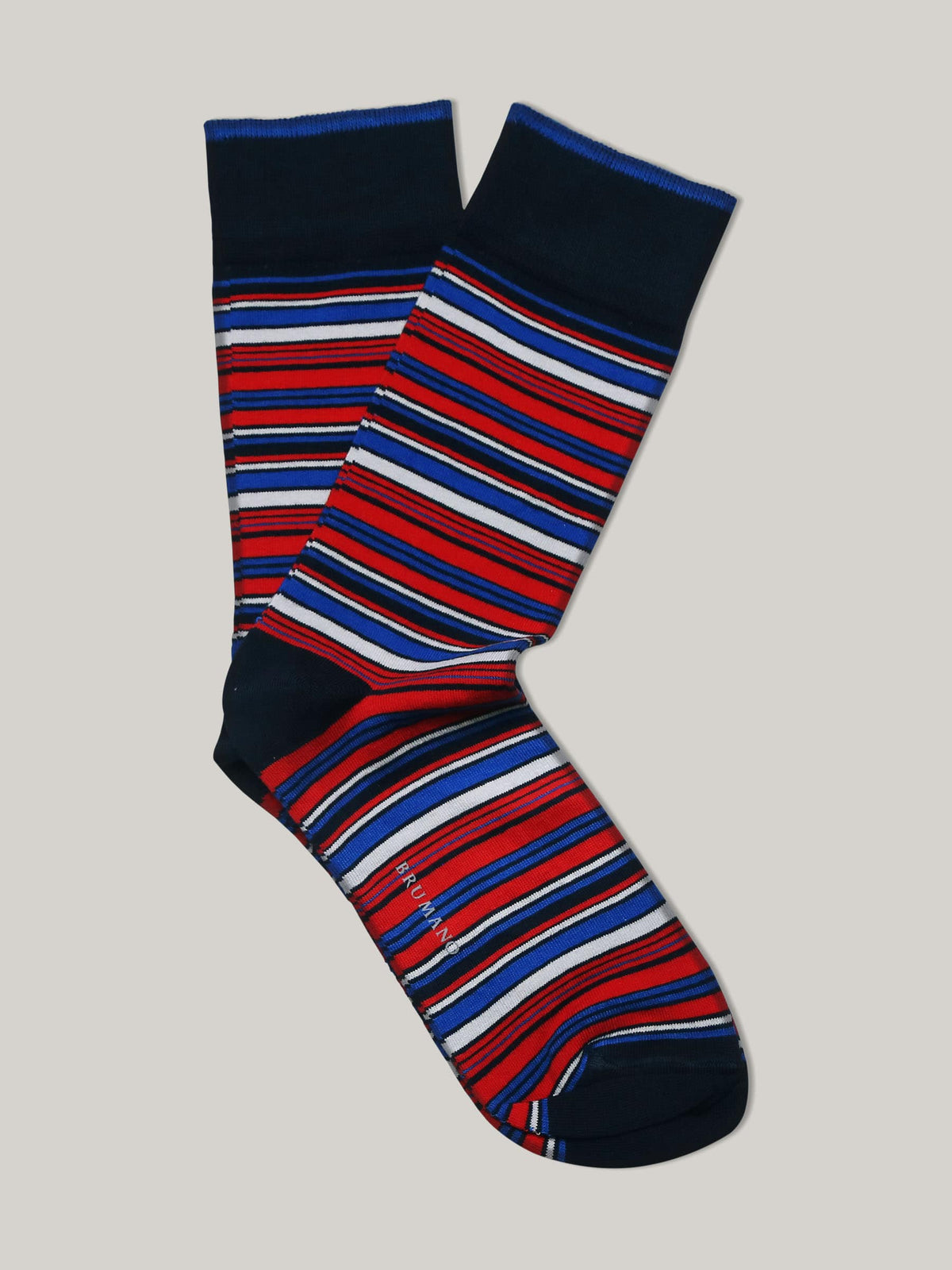 Red Multi Color Striped Cotton Socks