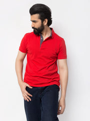 Slim-Fit Red Pima Polo Shirt