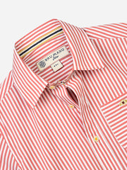 Red Striped Short Sleeve Casual Shirt