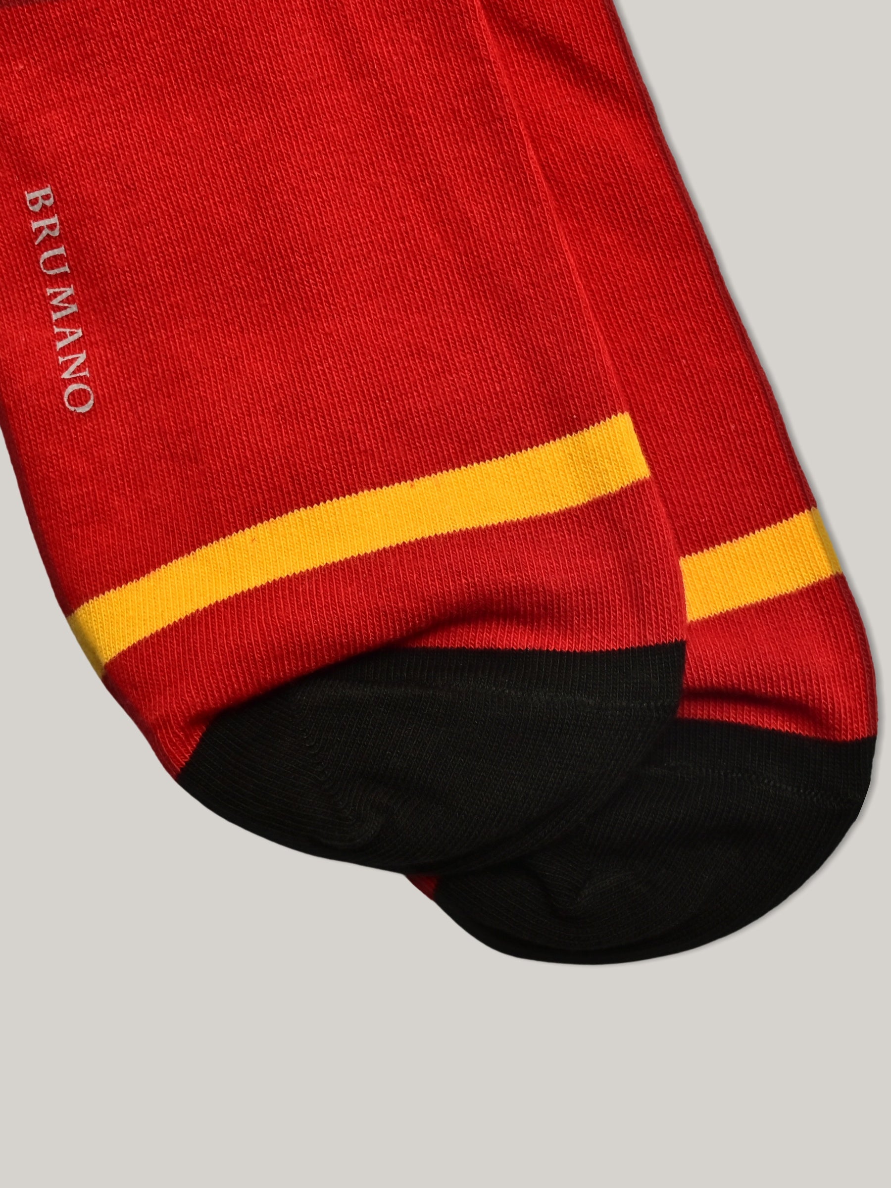 Red & Yellow Cotton Ankle Socks