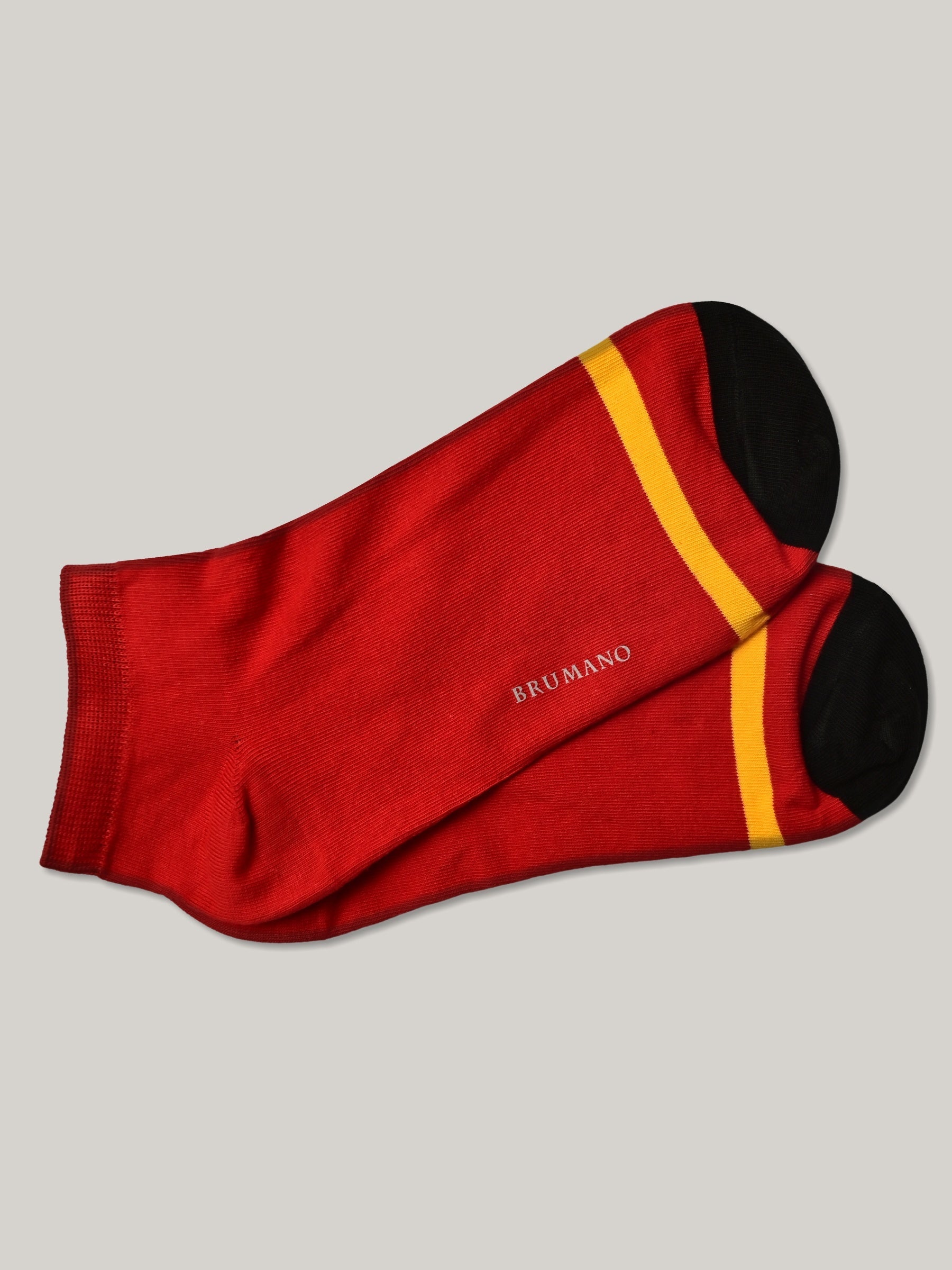 Red & Yellow Cotton Ankle Socks