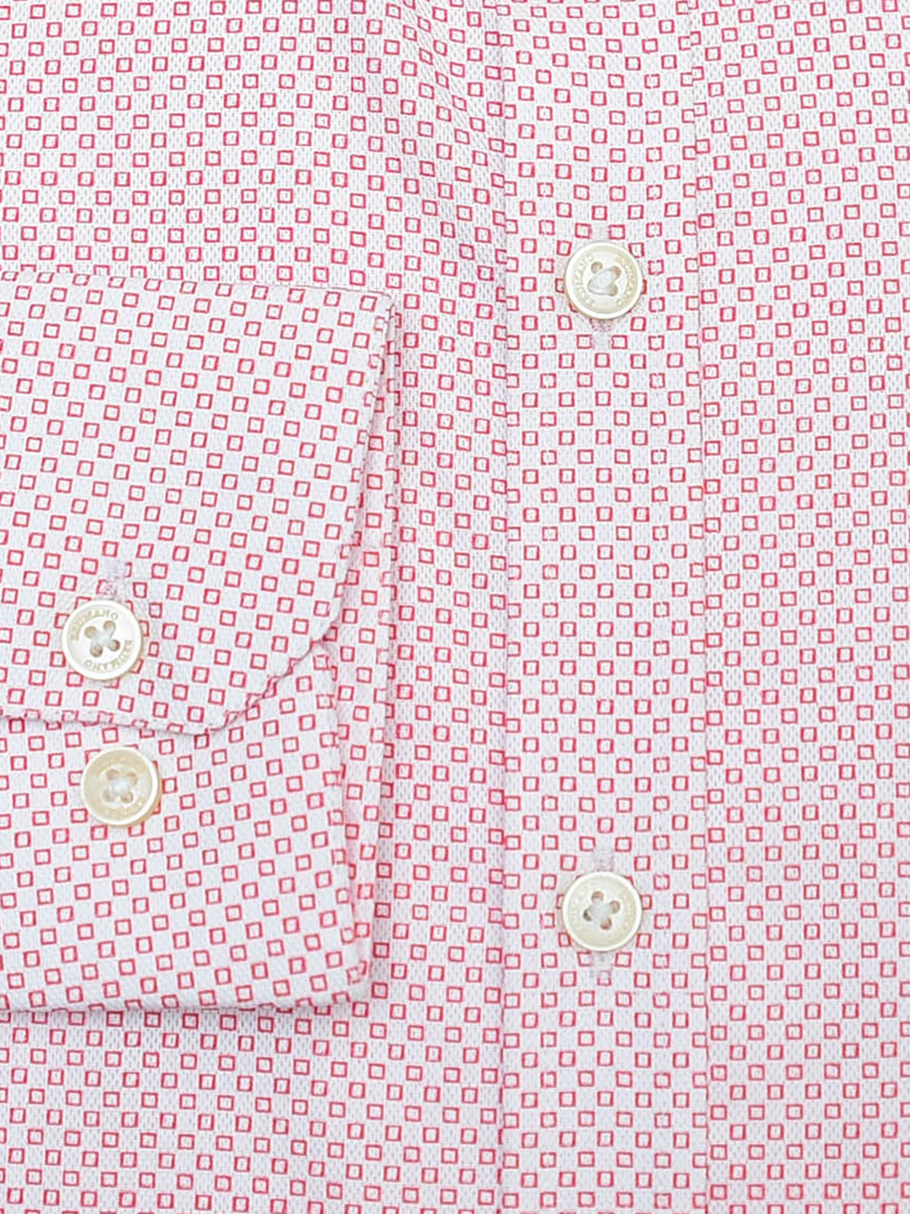 Red Structured Printed Formal Shirt - Luxe
