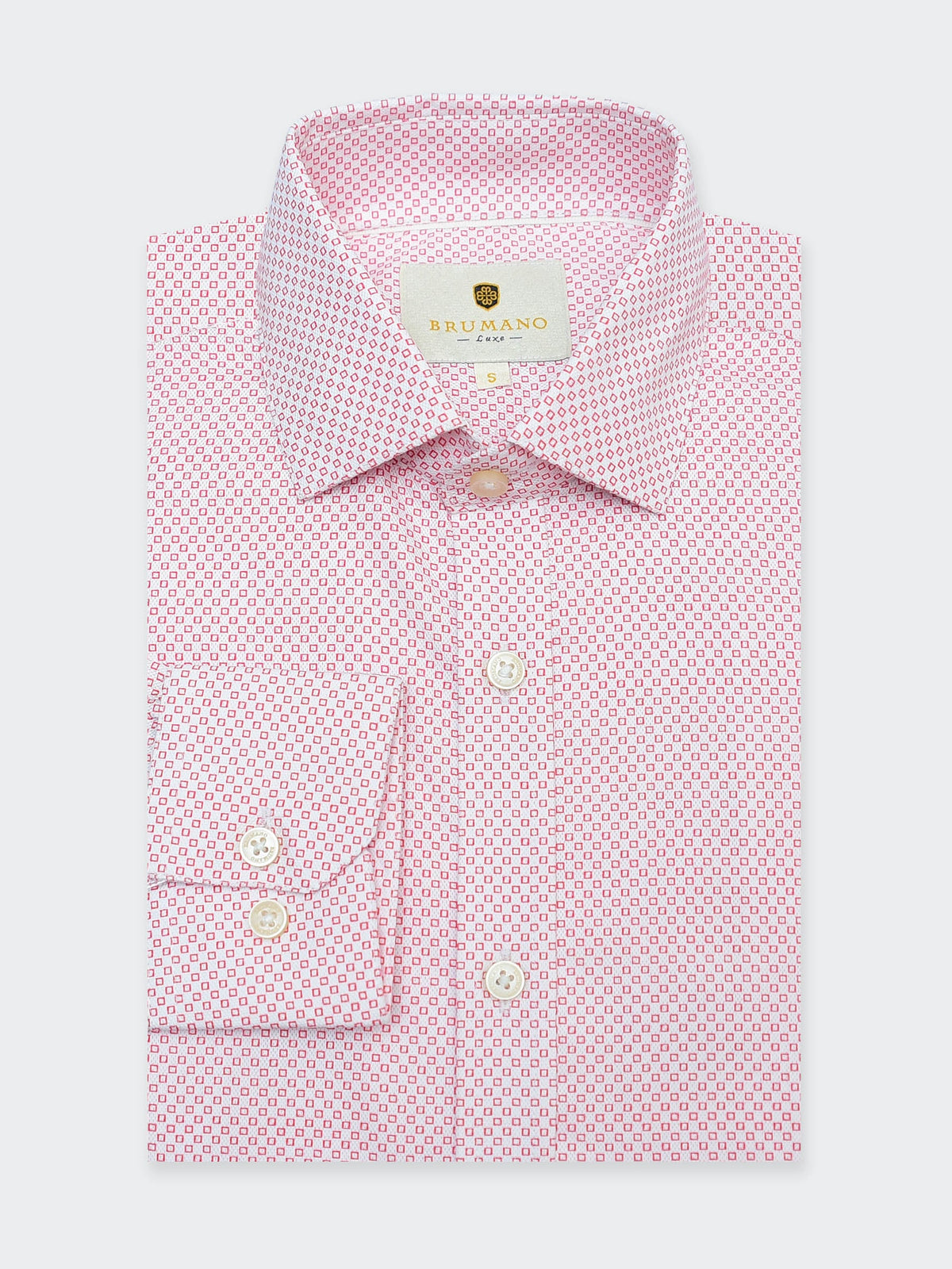 Red Structured Printed Formal Shirt - Luxe