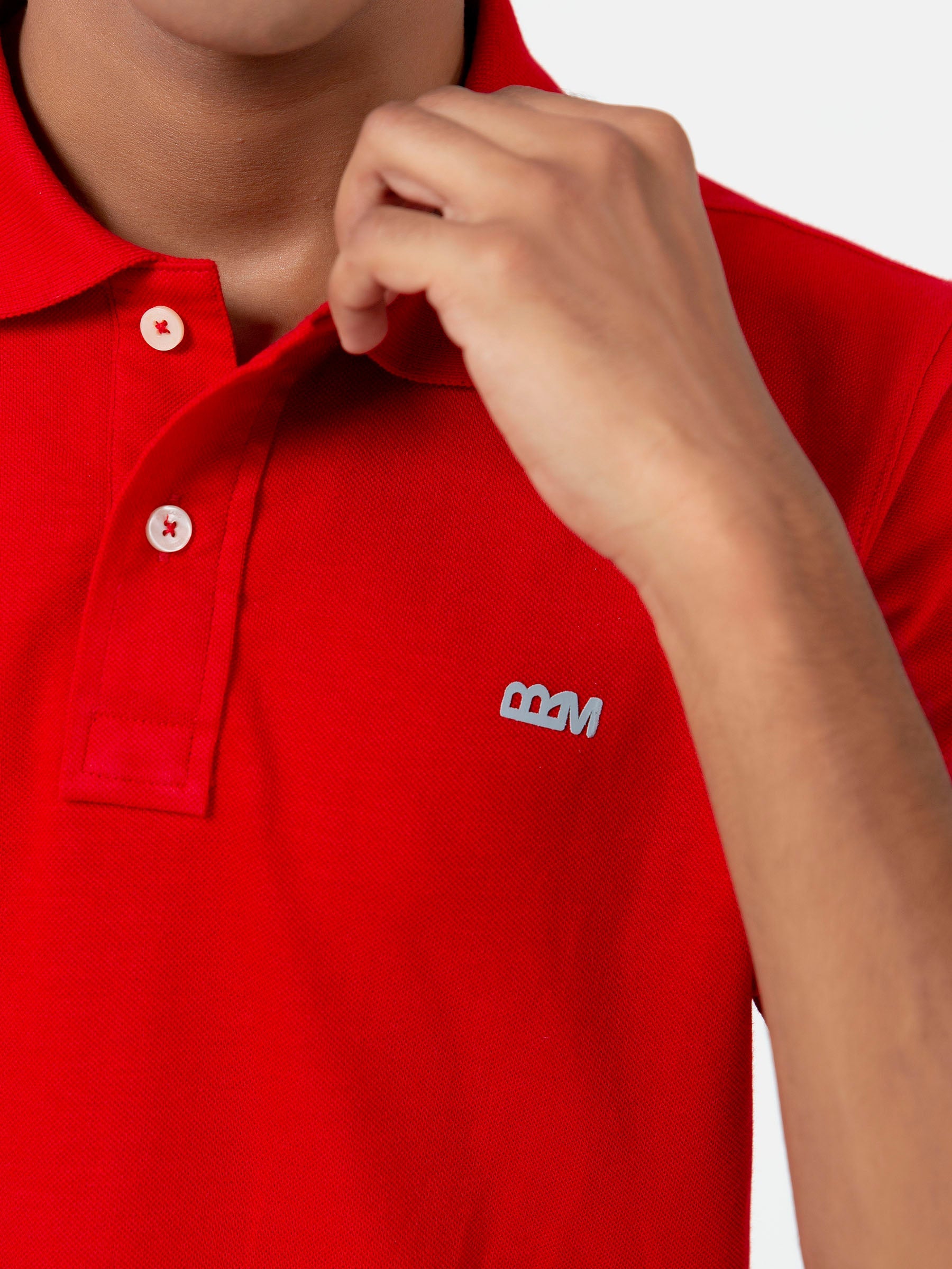 Red Basic Pique Polo Shirt