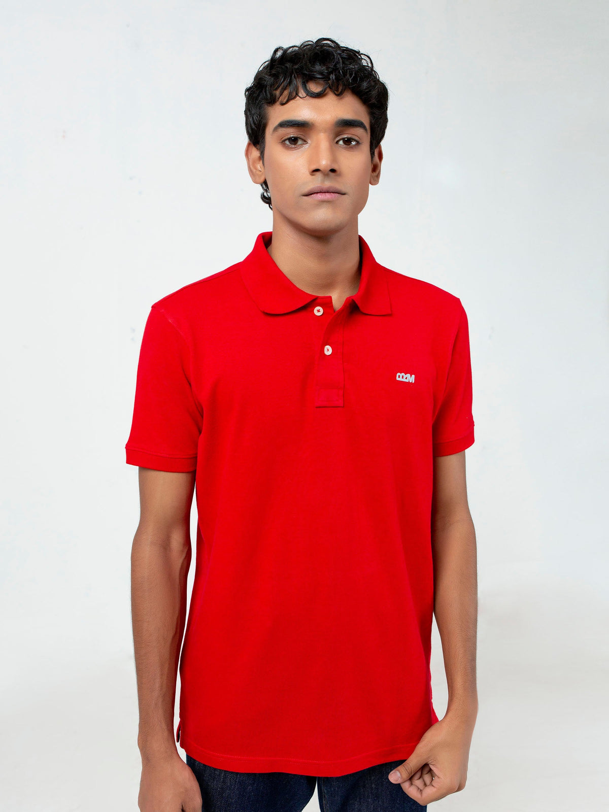 Red Basic Pique Polo Shirt