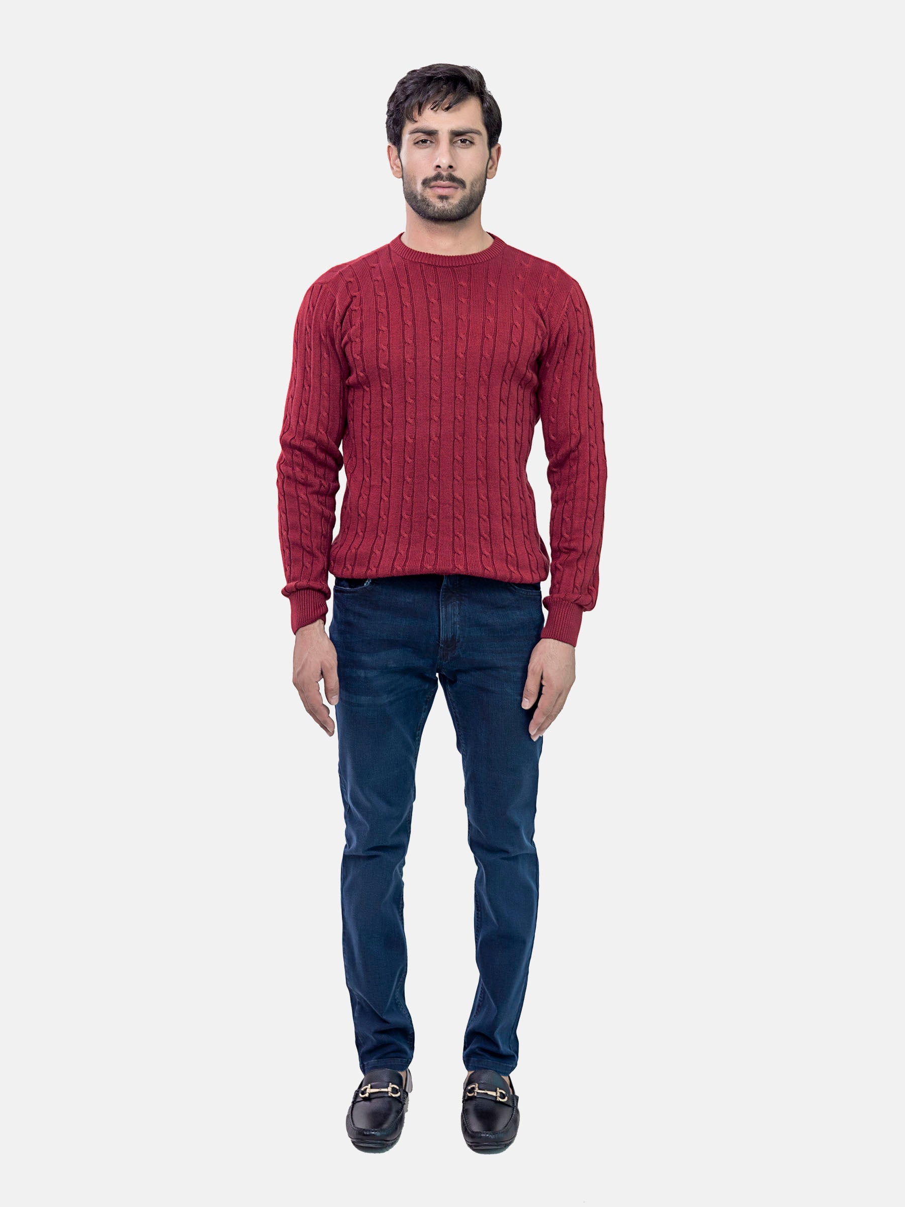 Red Cable Knitted Jumper
