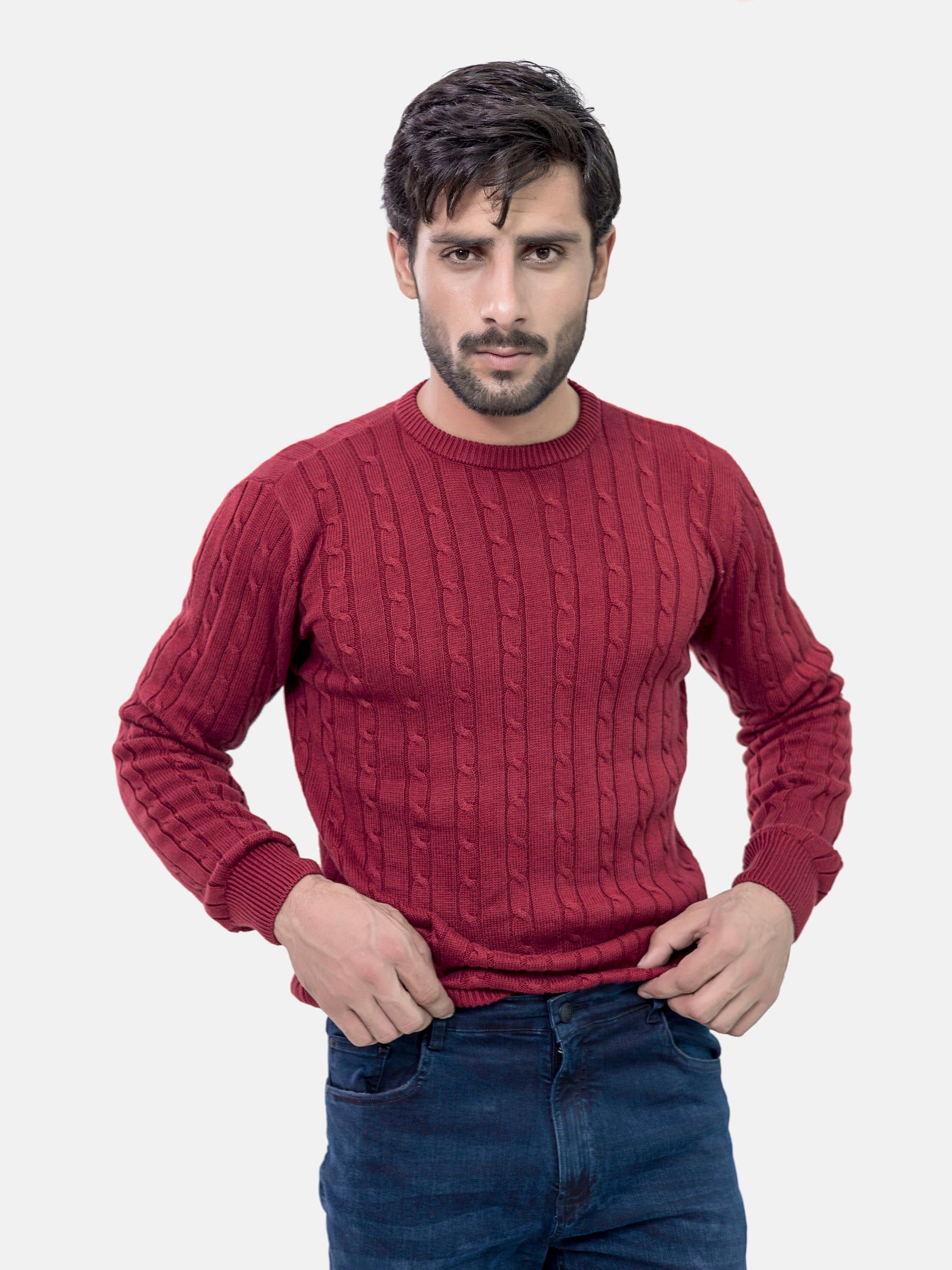 Red Cable Knitted Jumper