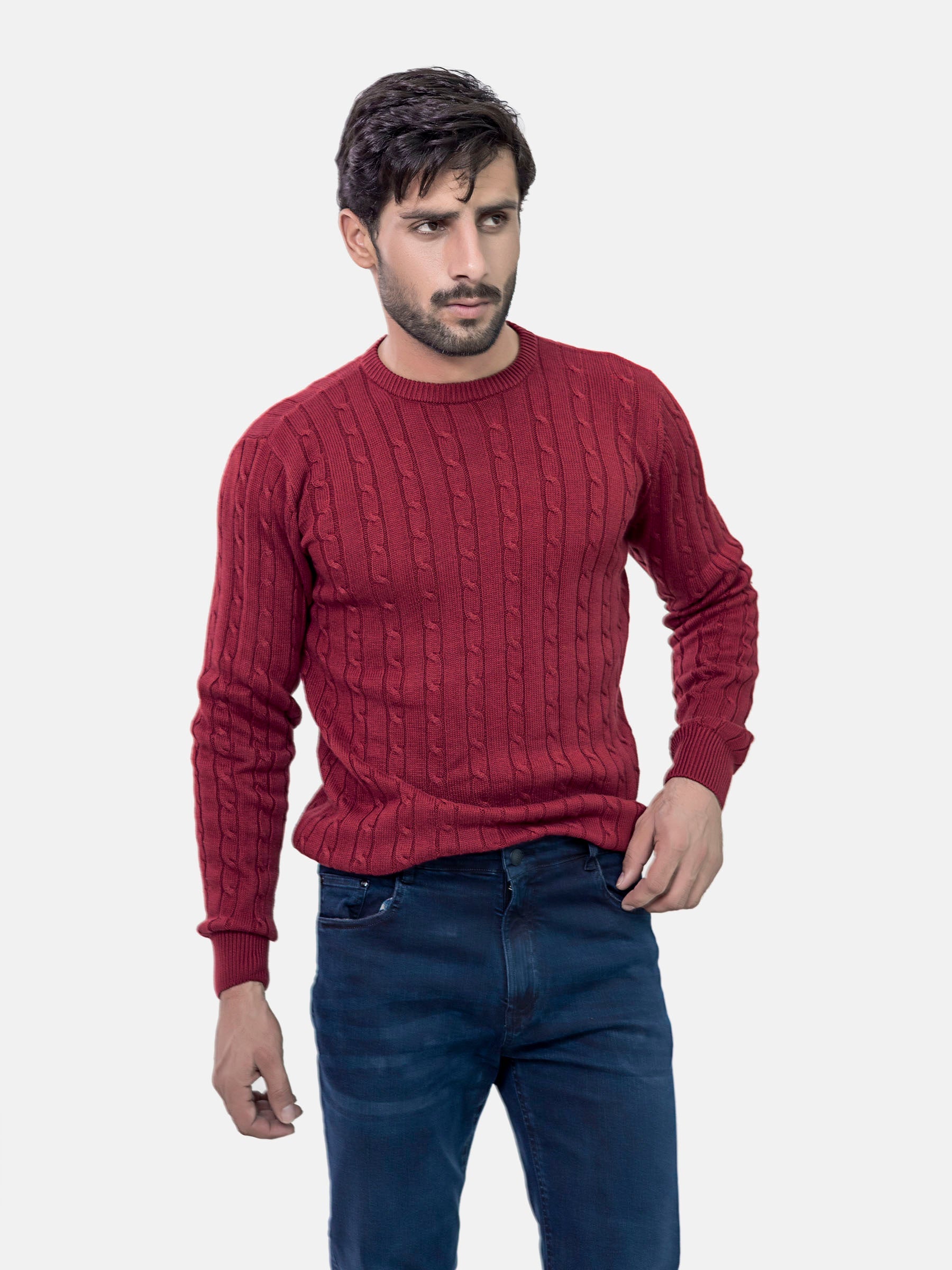 Red Cable Knitted Jumper