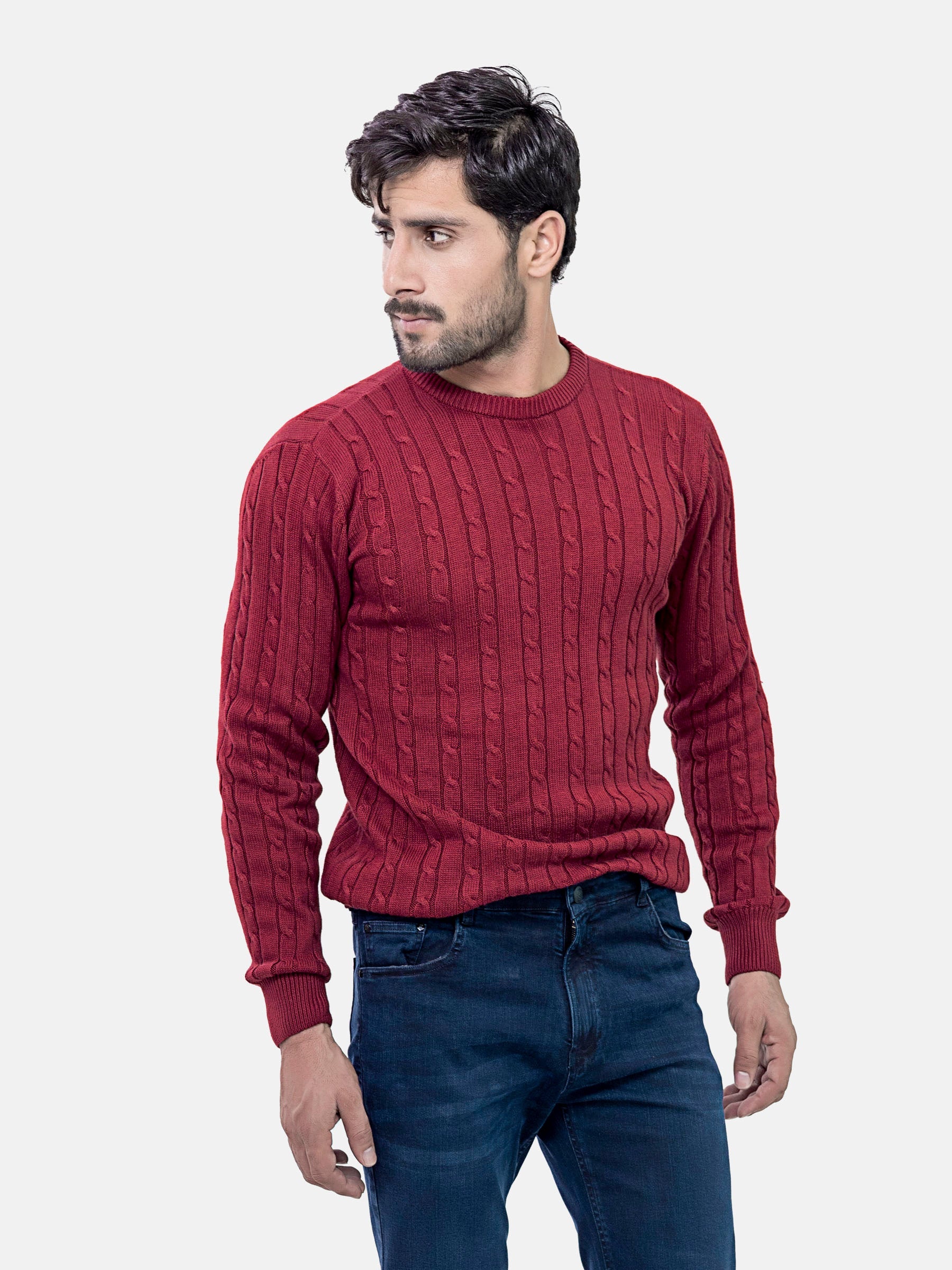 Red Cable Knitted Jumper