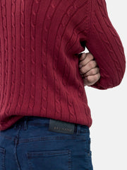 Red Cable Knitted Jumper