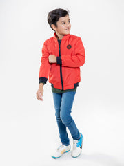 Red Casual Bomber Jacket - Unisex