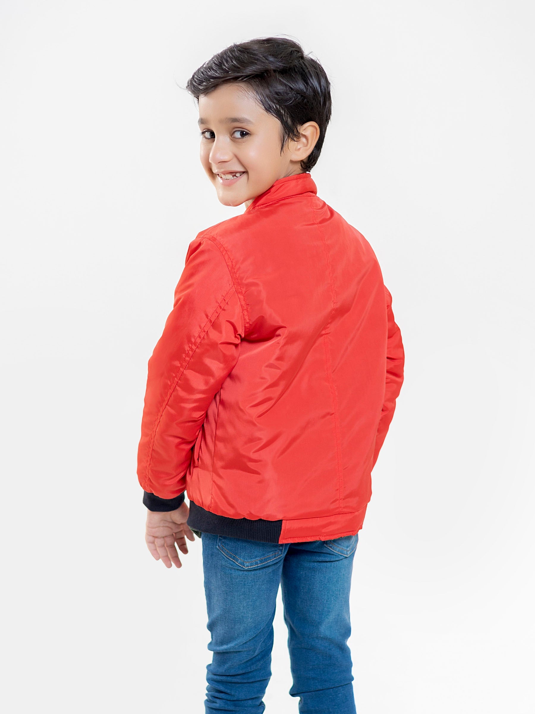 Red Casual Bomber Jacket - Unisex
