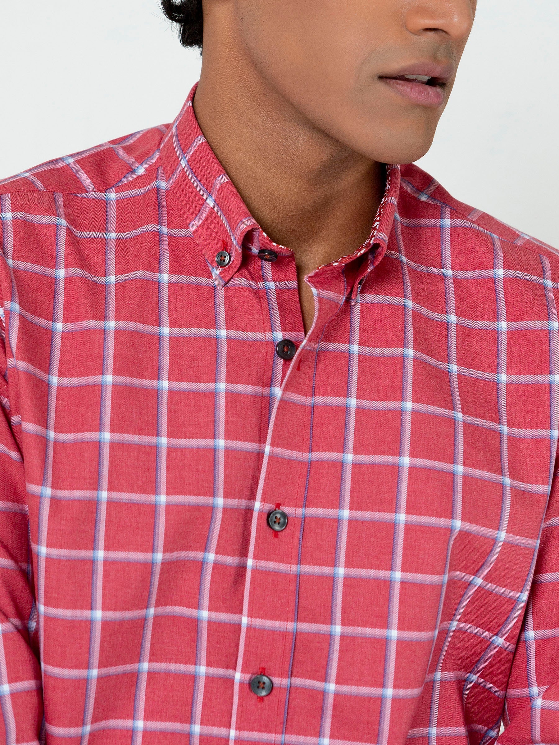 Red Checkered Button Down Shirt