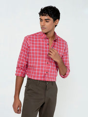 Red Checkered Button Down Shirt