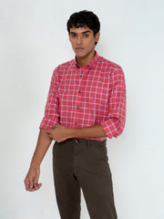 Red Checkered Button Down Shirt