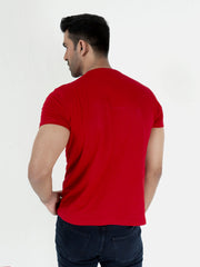 Red Graphic Geometric Printed T-Shirt