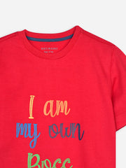 Red Graphic Printed Casual T-shirt
