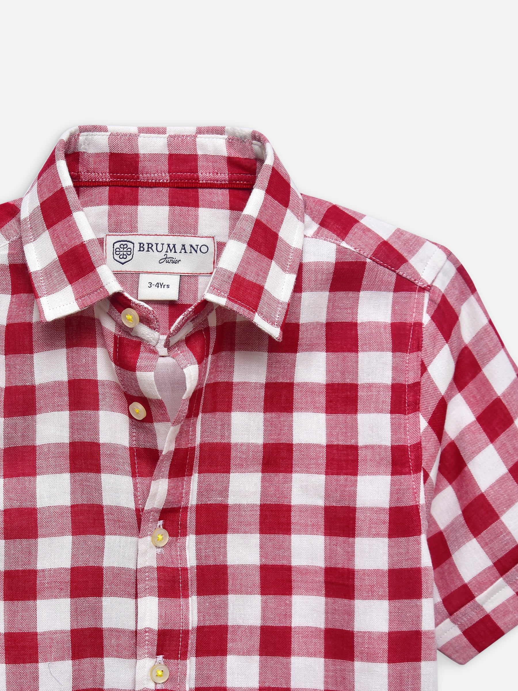 Red Large Gingham Half Sleeve Casual Shirt