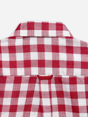Red Large Gingham Half Sleeve Casual Shirt