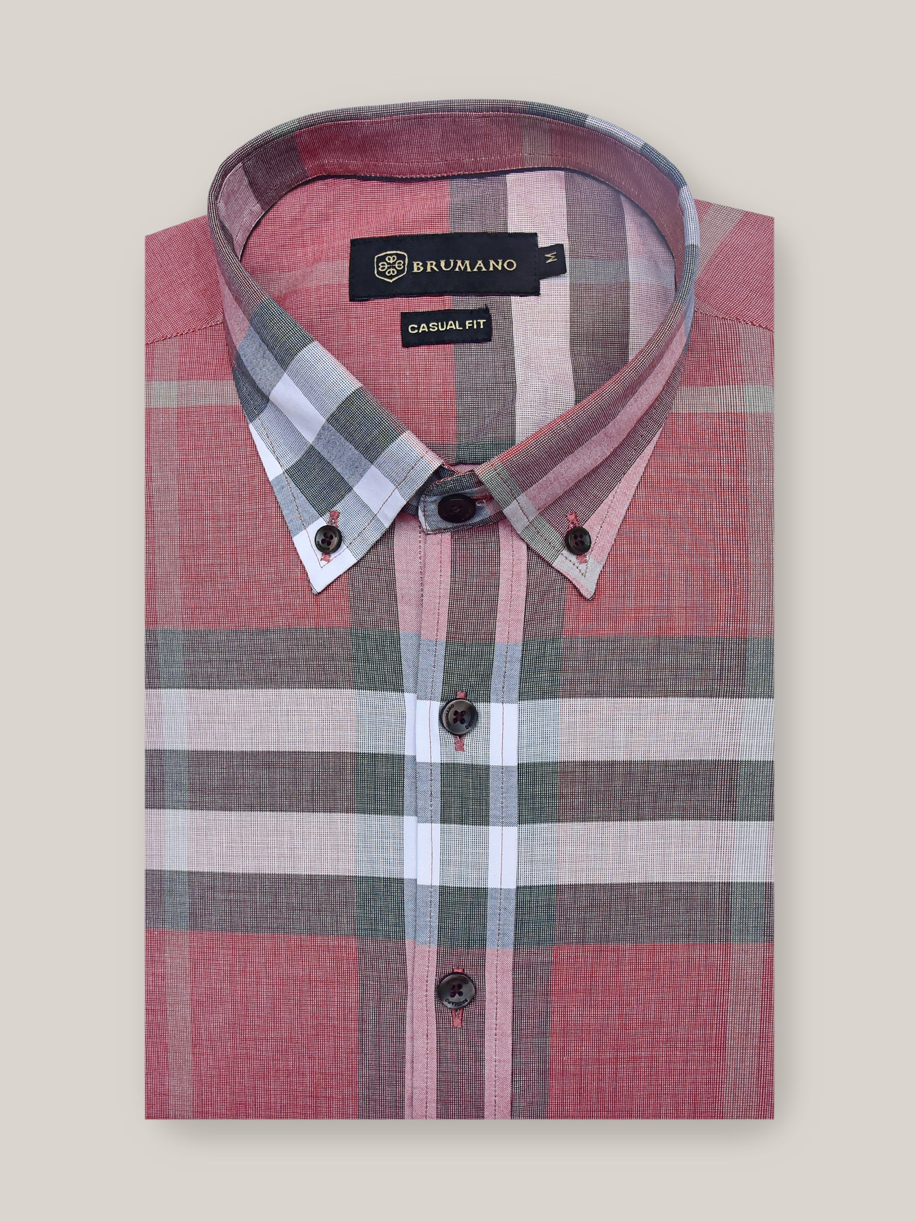 Red Large Windowpane Checkered Shirt