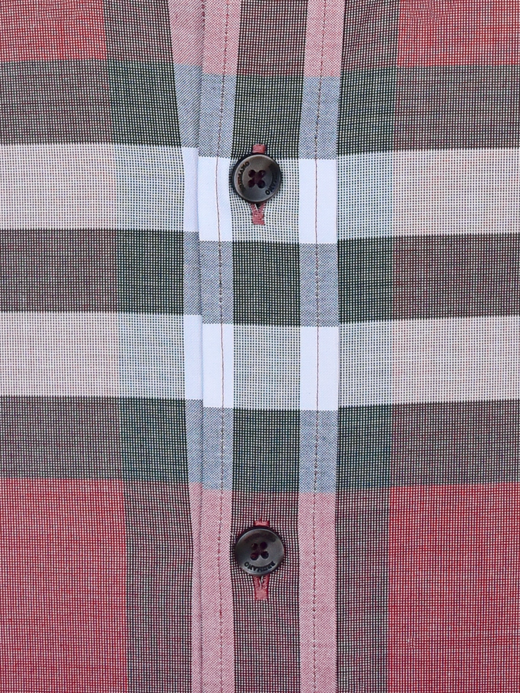Red Large Windowpane Checkered Shirt