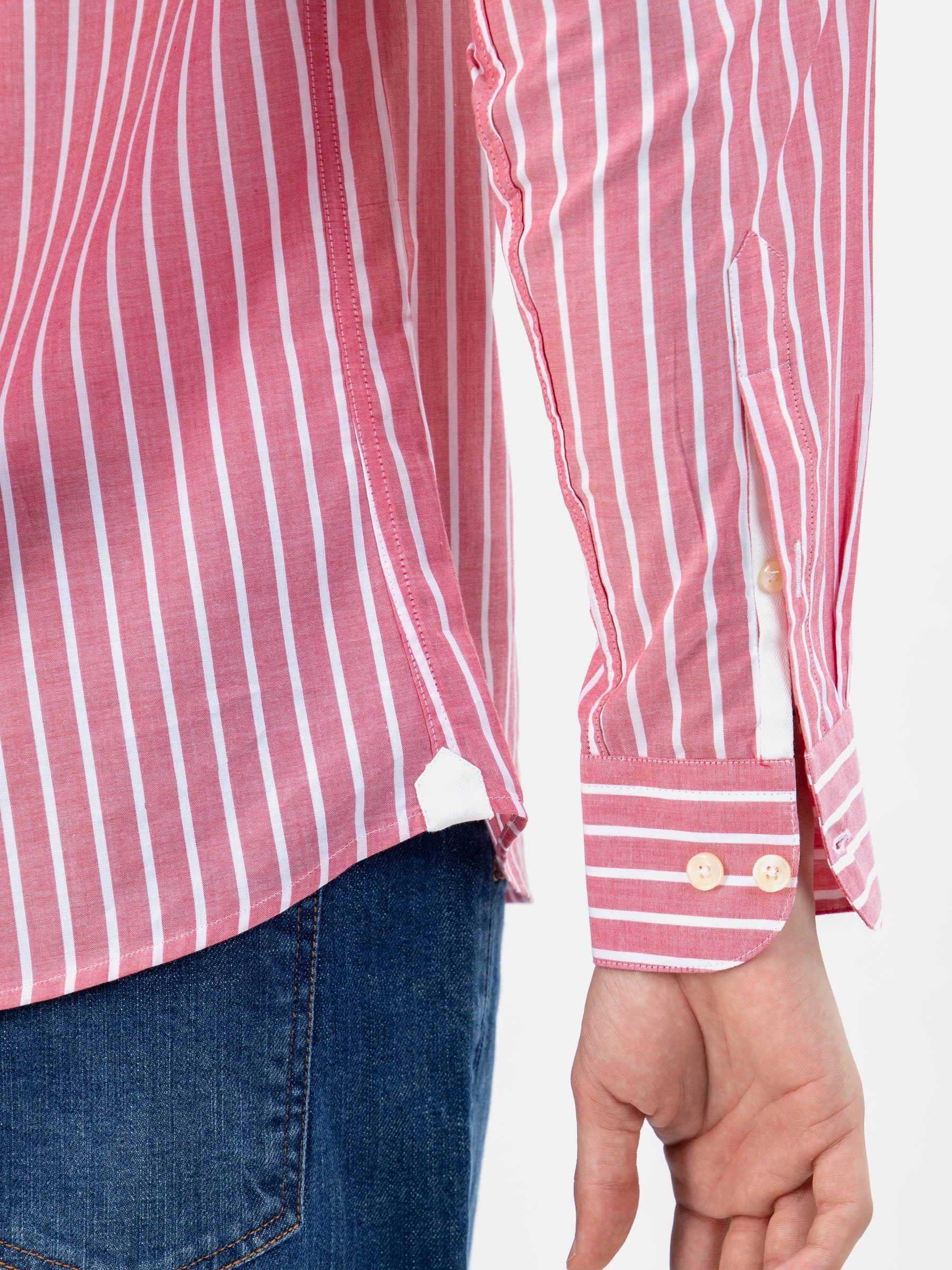 Red Light Weight Striped Shirt