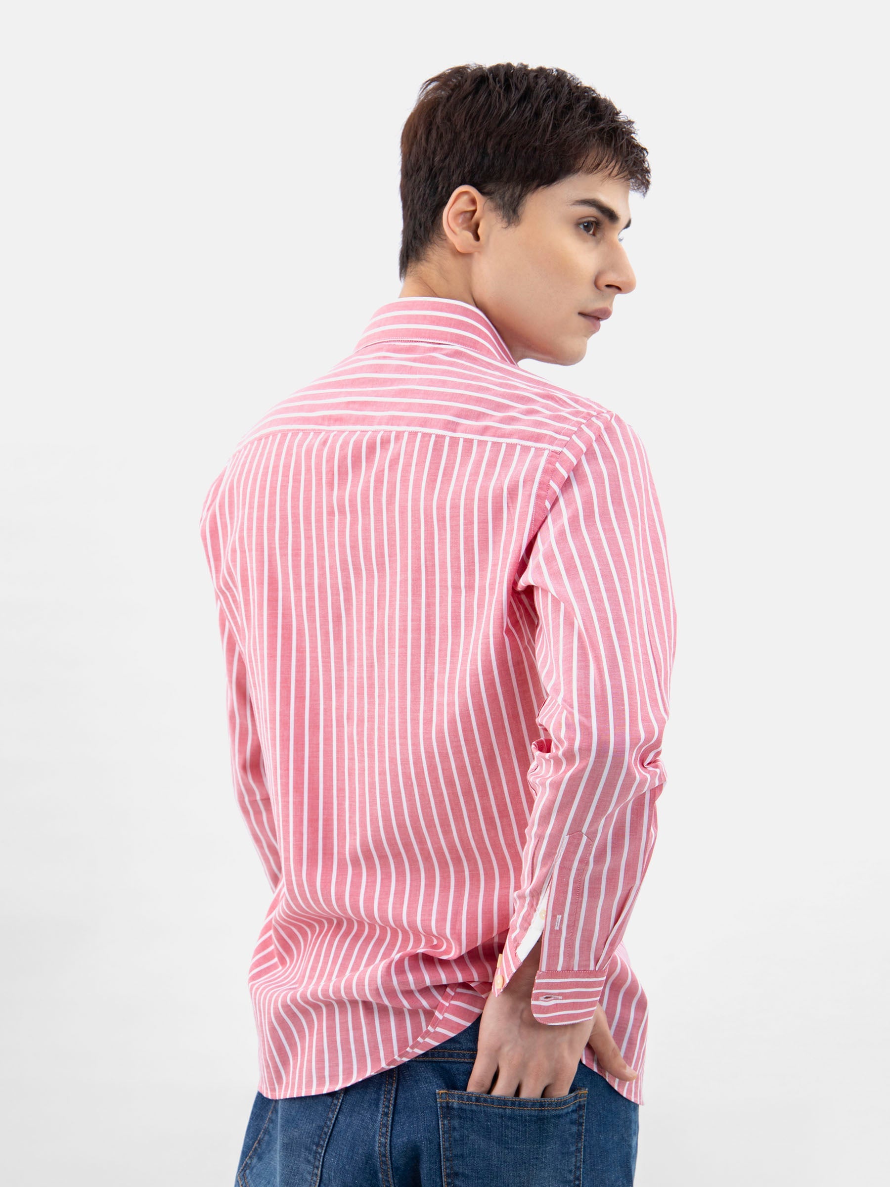 Red Light Weight Striped Shirt