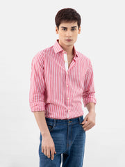 Red Light Weight Striped Shirt