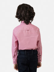 Red Micro Patterned Casual Shirt