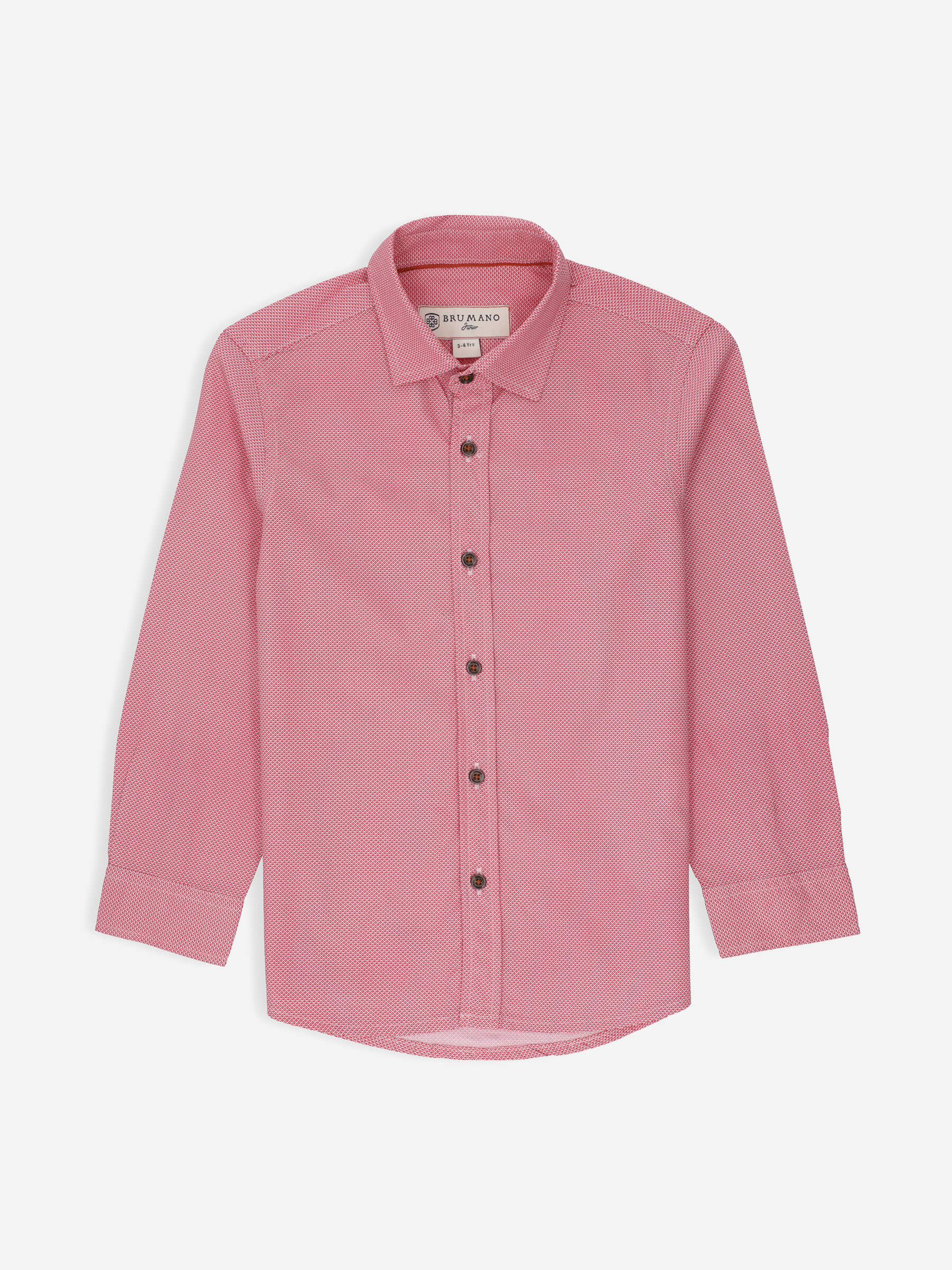 Red Micro Patterned Casual Shirt