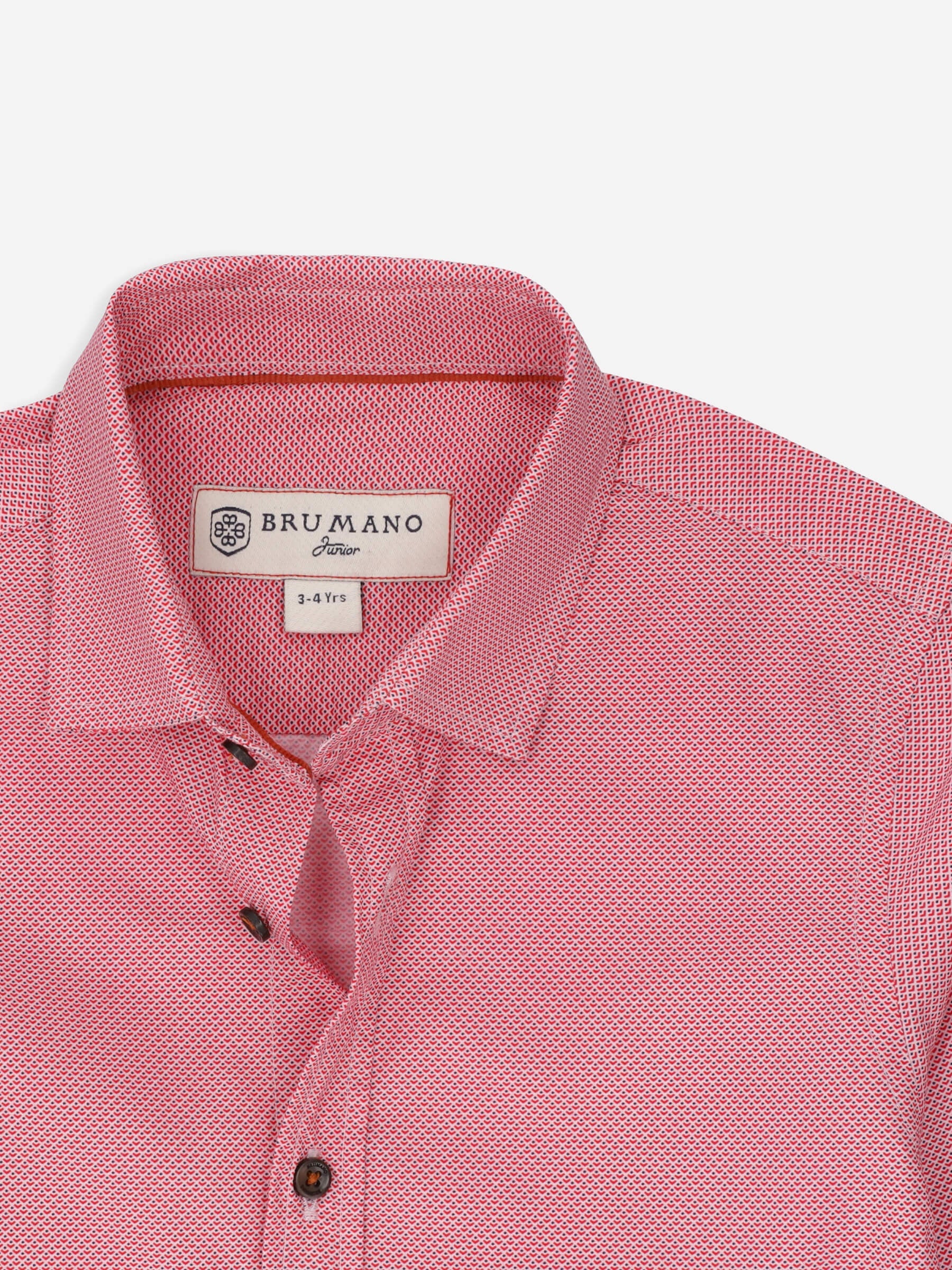 Red Micro Patterned Casual Shirt
