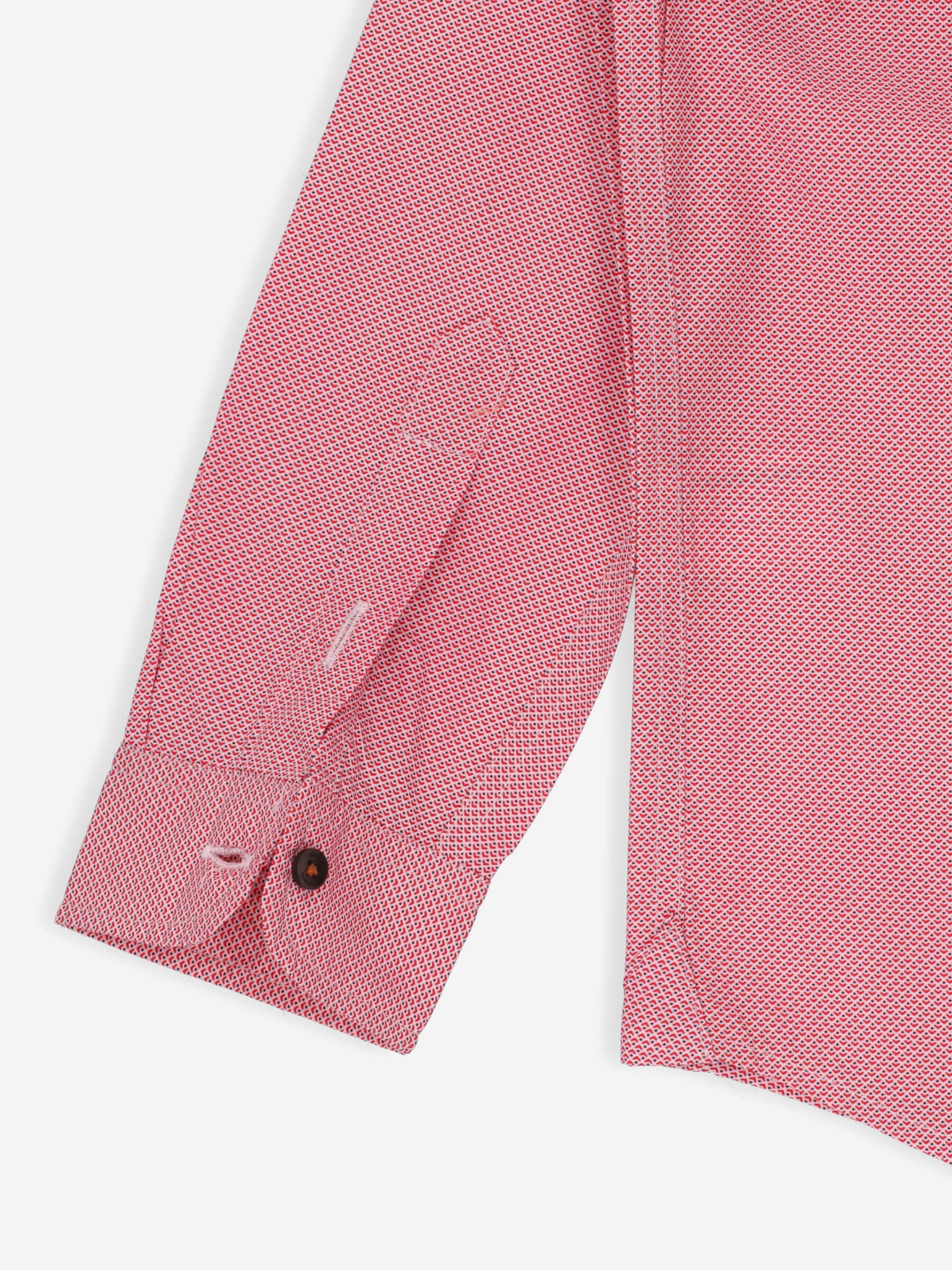 Red Micro Patterned Casual Shirt