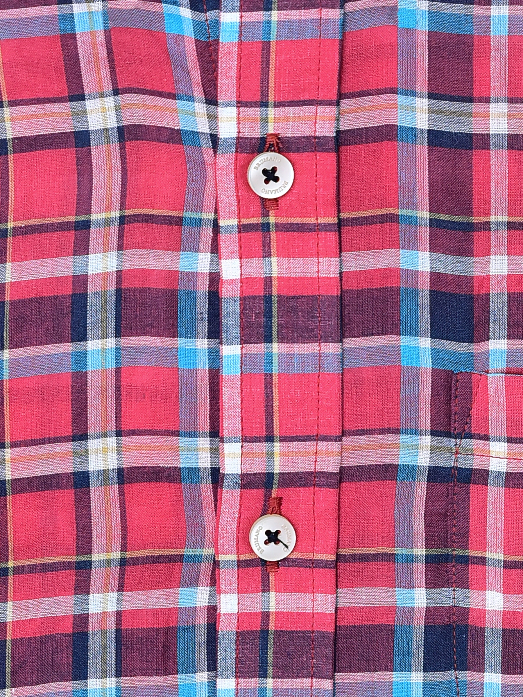 Red Tartan Plaid Light Weight Seersucked Shirt