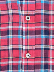 Red Tartan Plaid Light Weight Seersucked Shirt