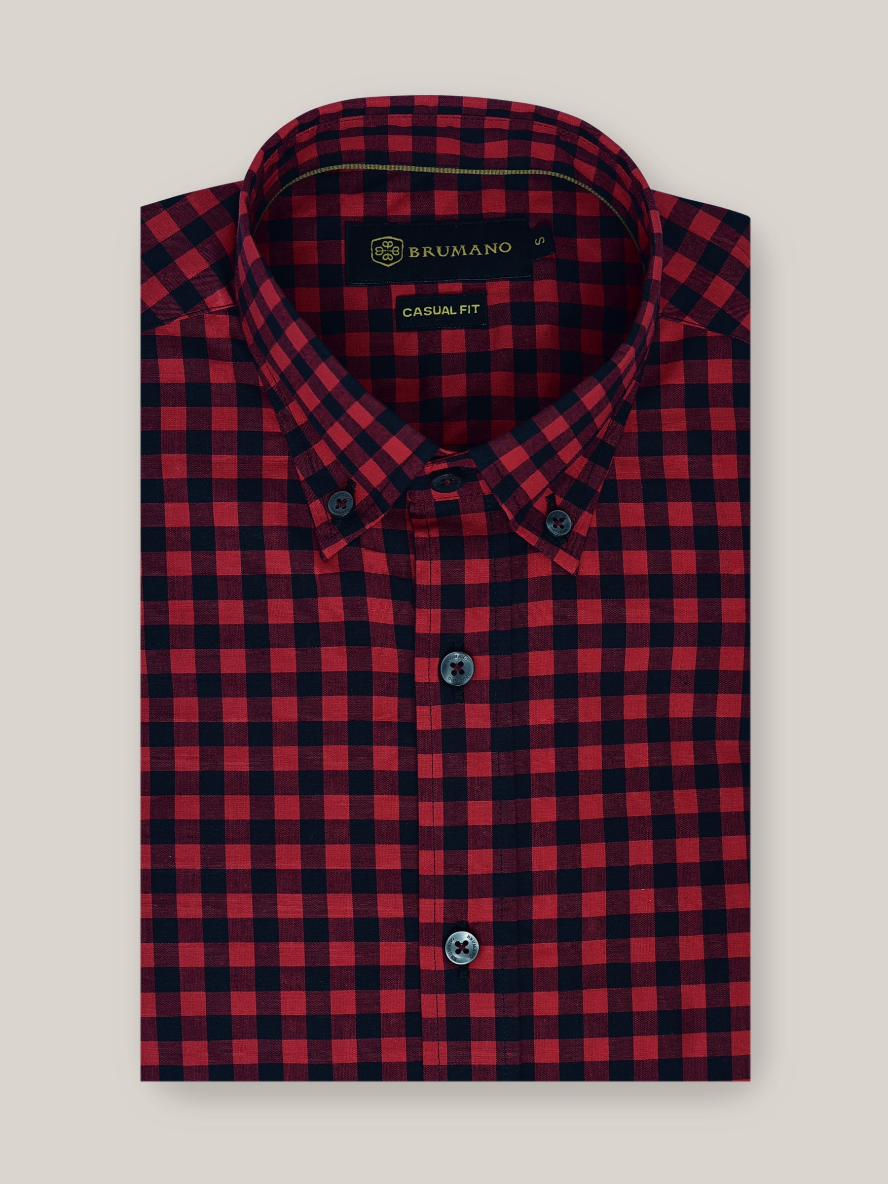 Red & Black Gingham Button Down Shirt