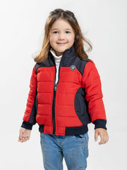 Red & Black Puffer Casual Jacket - Unisex