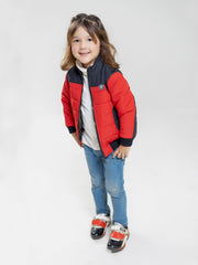 Red & Black Puffer Casual Jacket - Unisex