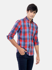 Red & Blue Bold Checkered Shirt