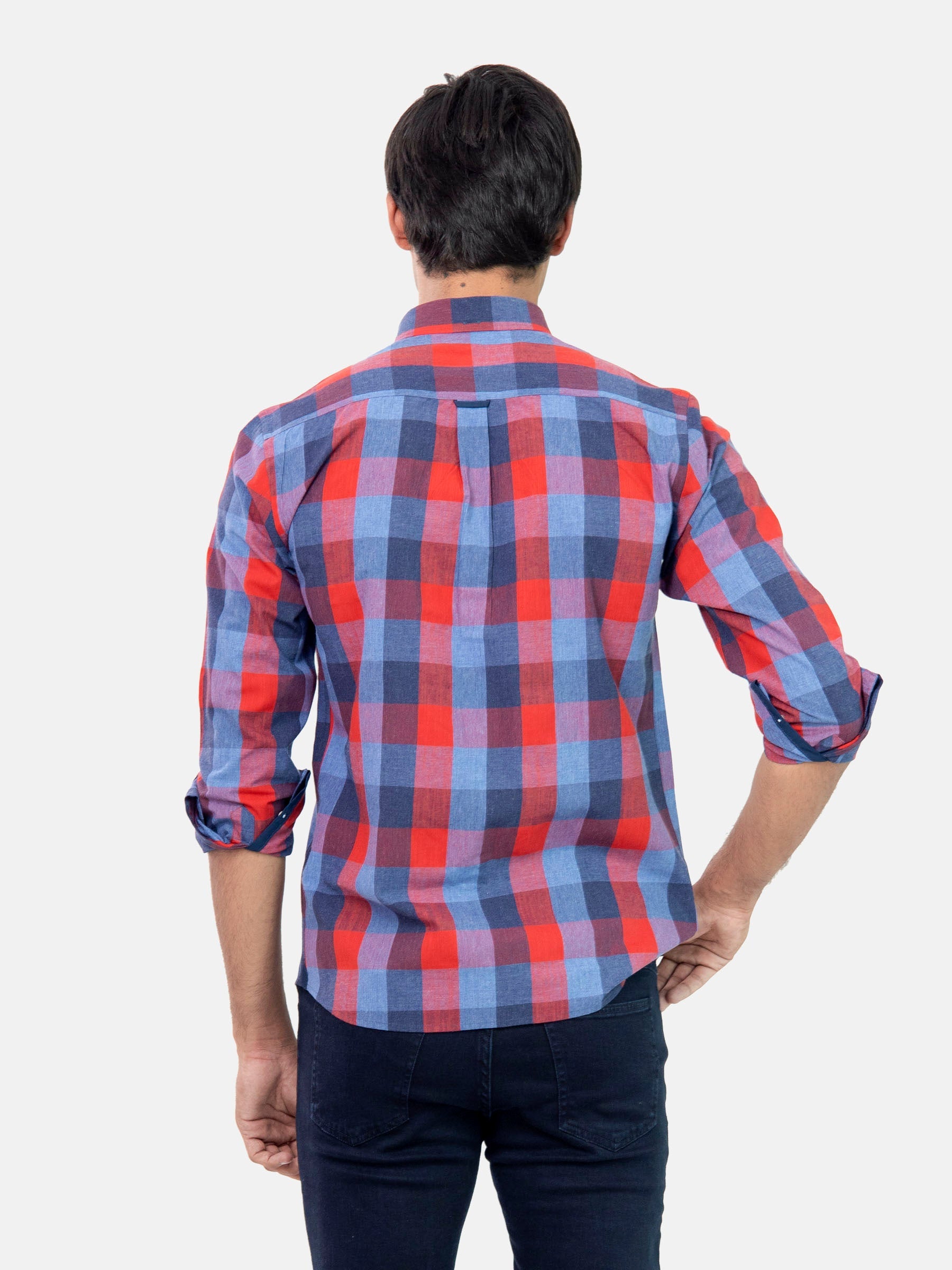 Red & Blue Bold Checkered Shirt