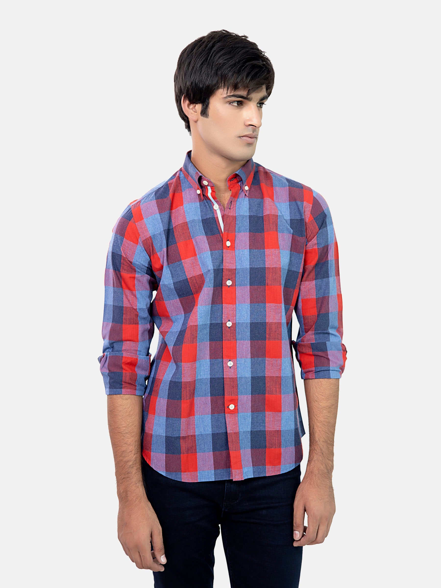 Red & Blue Bold Checkered Shirt