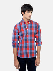 Red & Blue Bold Checkered Shirt