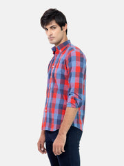 Red & Blue Bold Checkered Shirt