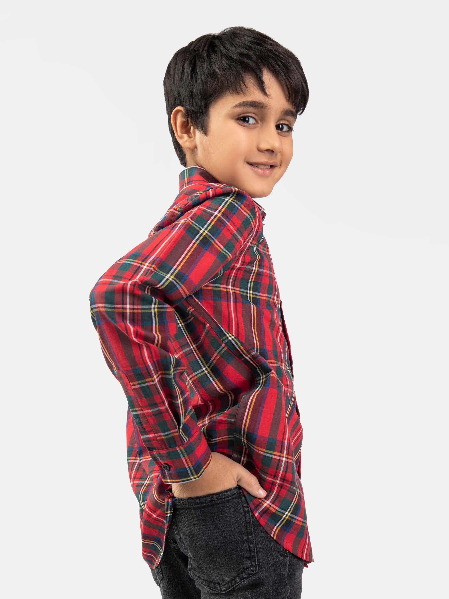 Red & Green Tartan Plaid Casual Shirt