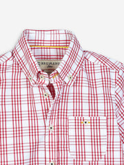 Red & White Checkered Half Sleeve Casual Shirt