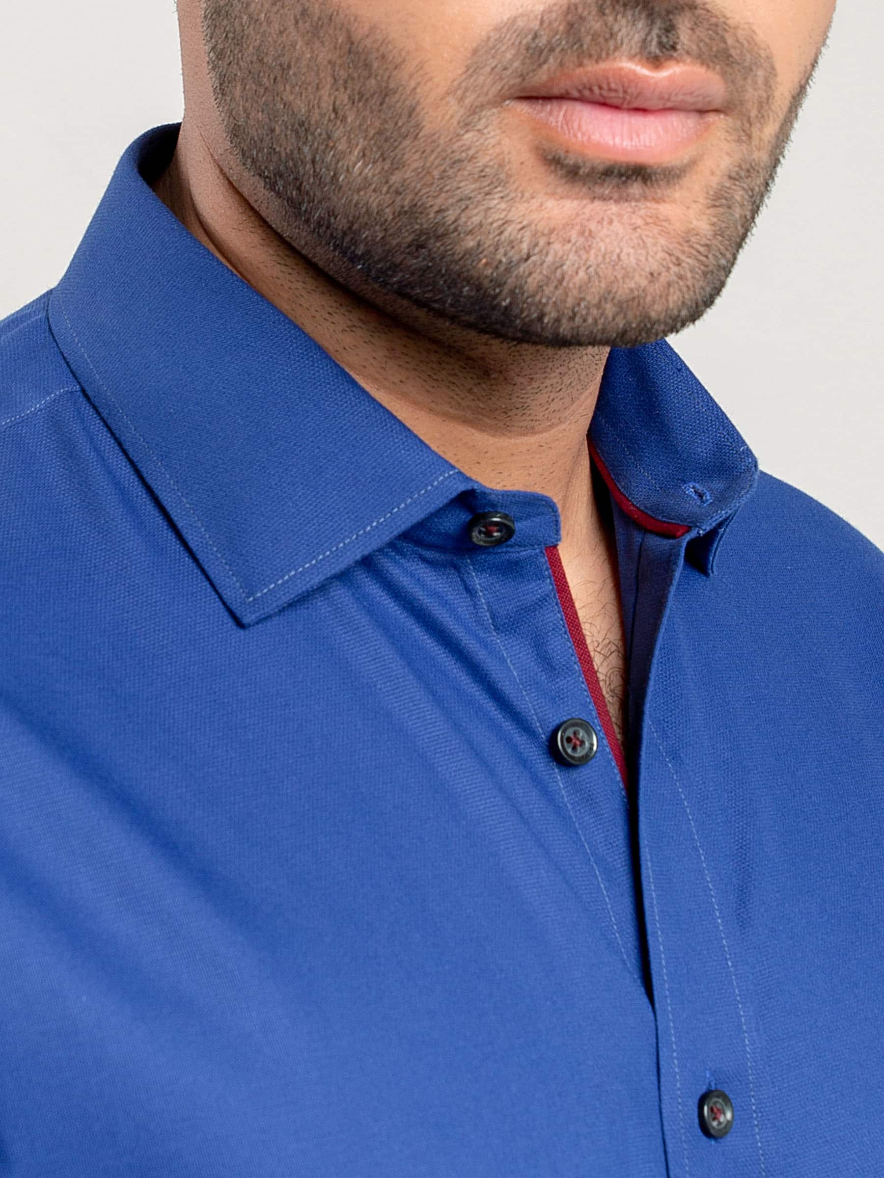 Royal Blue Dobby Structured Formal Shirt