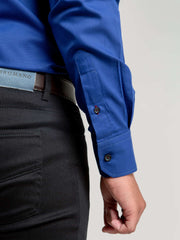 Royal Blue Dobby Structured Formal Shirt